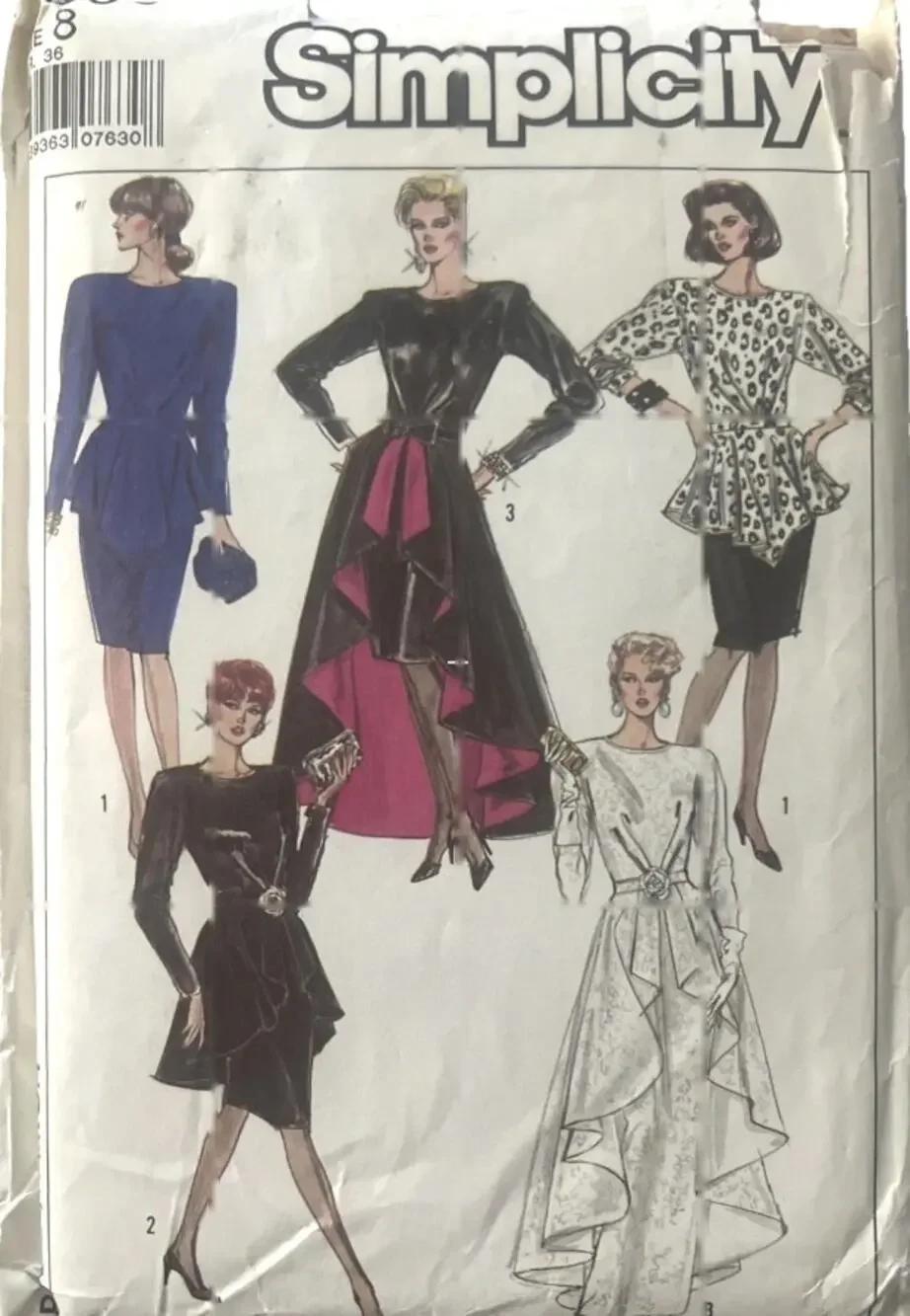 Simplicity 8899 Sewing Pattern Party Evening Formal Dress Vintage 90’s Rare UC